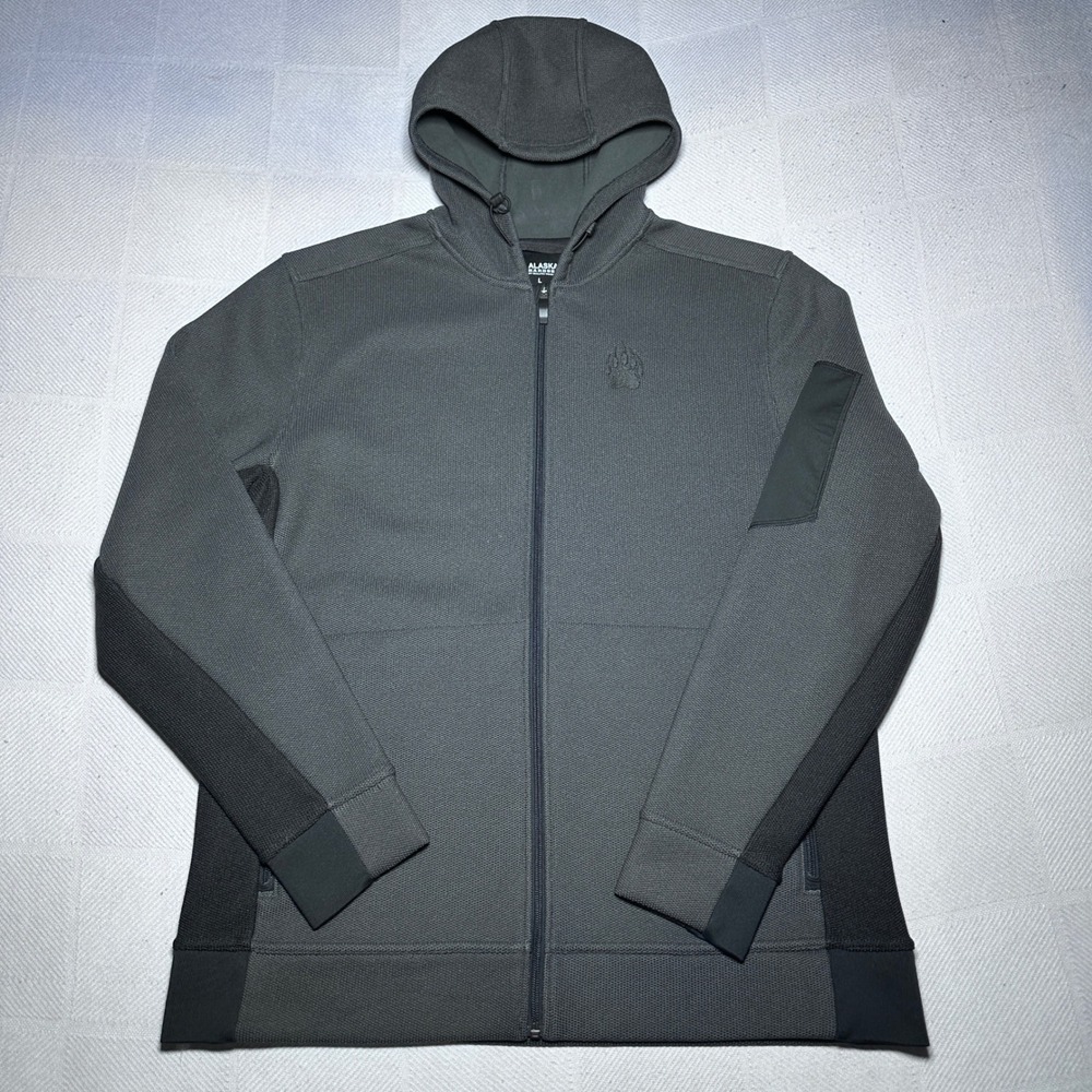 Alaskan Hardgear GravelTec Hoodie Mens Large Textured Full Zip Fleece Lined Gray